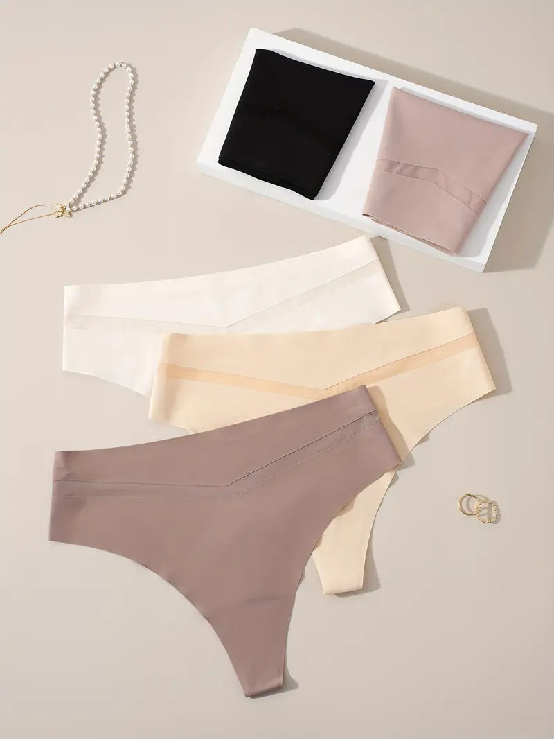 Seamless Ice Silk Thong – Mid-Rise, Sexy & Minimalist